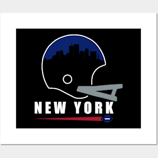 New York Big Blue Football Skyline Posters and Art